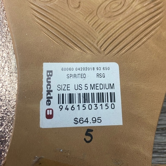 NAUGHTY MONKEY Womens Leather Sparkly Metallic Rose Gold Slide Sandals Size 5 - Picture 5 of 5